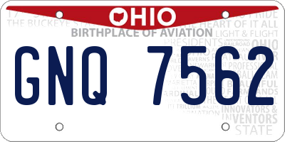 OH license plate GNQ7562