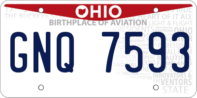 OH license plate GNQ7593