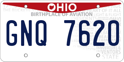 OH license plate GNQ7620