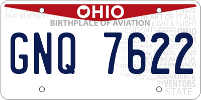 OH license plate GNQ7622