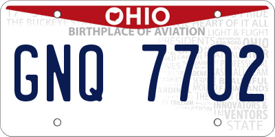 OH license plate GNQ7702