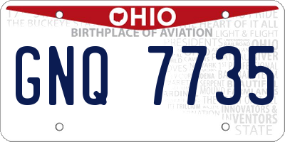 OH license plate GNQ7735