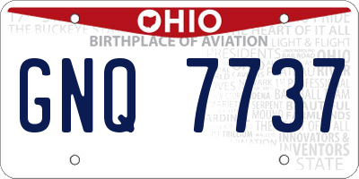 OH license plate GNQ7737