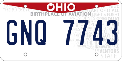 OH license plate GNQ7743