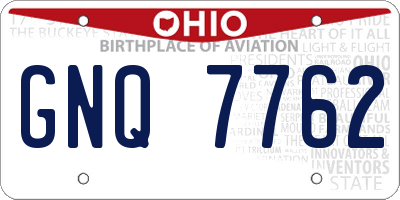 OH license plate GNQ7762