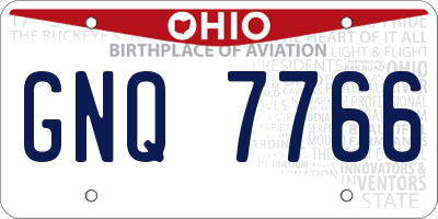 OH license plate GNQ7766