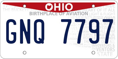 OH license plate GNQ7797