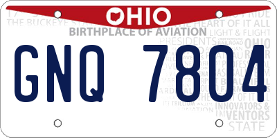 OH license plate GNQ7804