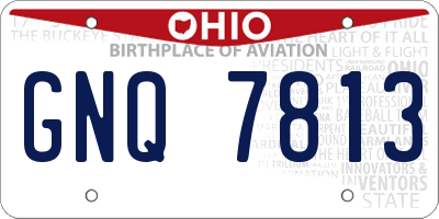 OH license plate GNQ7813