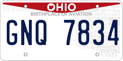 OH license plate GNQ7834