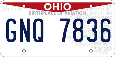 OH license plate GNQ7836