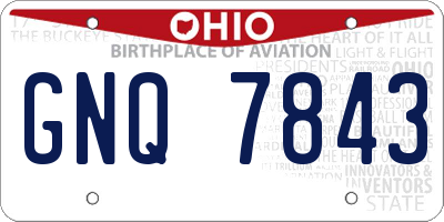 OH license plate GNQ7843