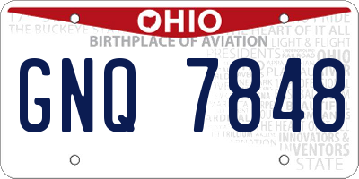OH license plate GNQ7848