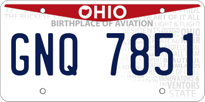 OH license plate GNQ7851