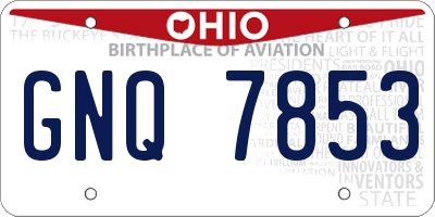 OH license plate GNQ7853