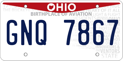 OH license plate GNQ7867