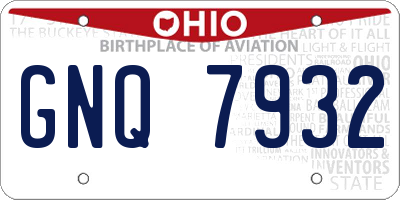 OH license plate GNQ7932