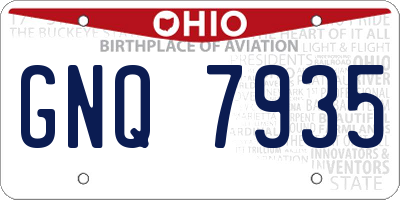 OH license plate GNQ7935