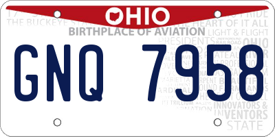 OH license plate GNQ7958
