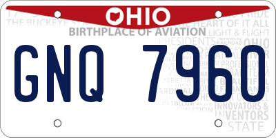 OH license plate GNQ7960