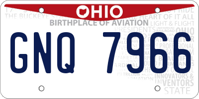 OH license plate GNQ7966