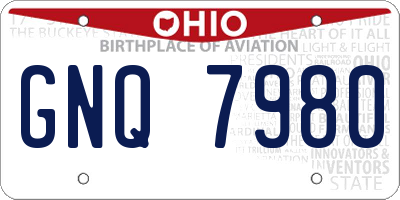 OH license plate GNQ7980