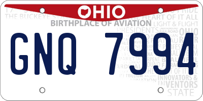 OH license plate GNQ7994
