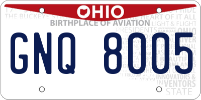 OH license plate GNQ8005