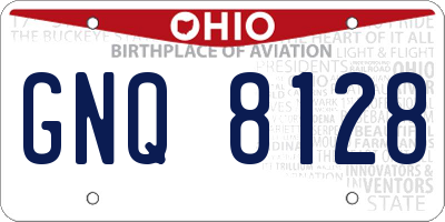 OH license plate GNQ8128