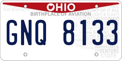 OH license plate GNQ8133