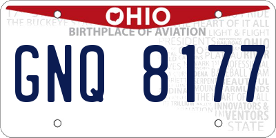 OH license plate GNQ8177