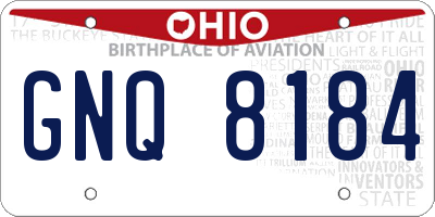OH license plate GNQ8184