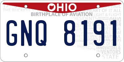 OH license plate GNQ8191