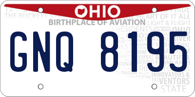 OH license plate GNQ8195