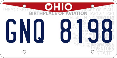 OH license plate GNQ8198