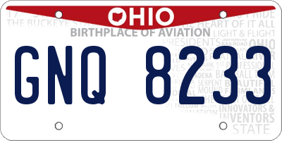 OH license plate GNQ8233