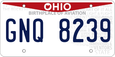 OH license plate GNQ8239