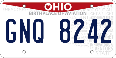 OH license plate GNQ8242