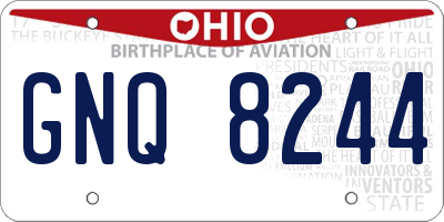 OH license plate GNQ8244