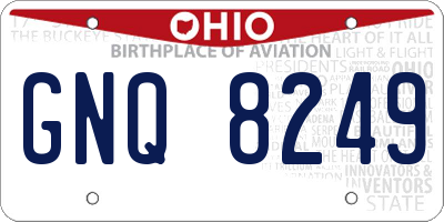 OH license plate GNQ8249