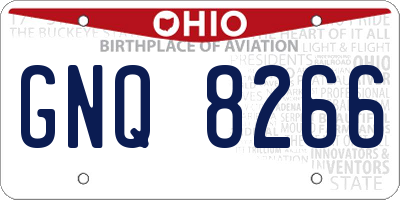 OH license plate GNQ8266