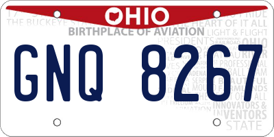 OH license plate GNQ8267