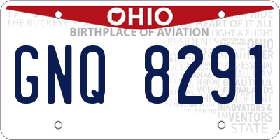 OH license plate GNQ8291