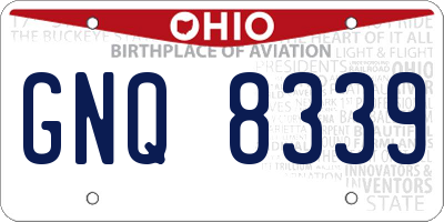 OH license plate GNQ8339