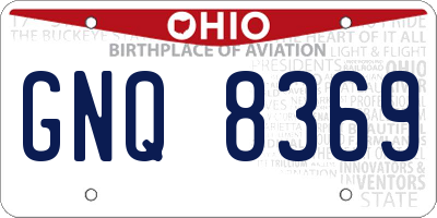 OH license plate GNQ8369