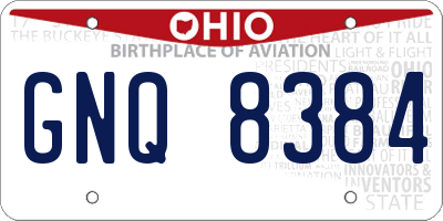 OH license plate GNQ8384