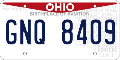 OH license plate GNQ8409