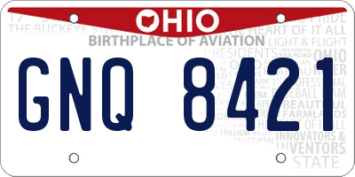 OH license plate GNQ8421