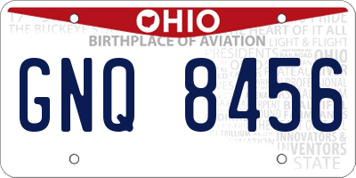 OH license plate GNQ8456