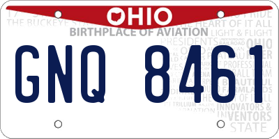 OH license plate GNQ8461